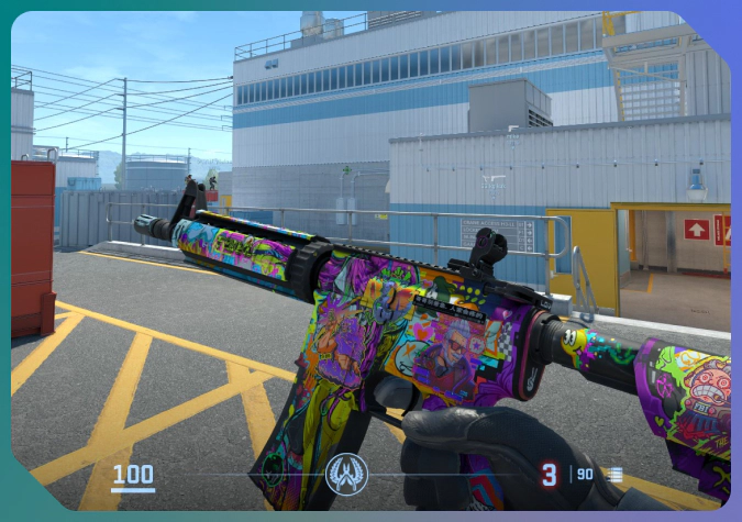 playing with a CS2 skin on an Inspect server